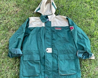 Nautica Competition Trench Rain Coat Gorp Core Streetwear Large Vintage Y2k