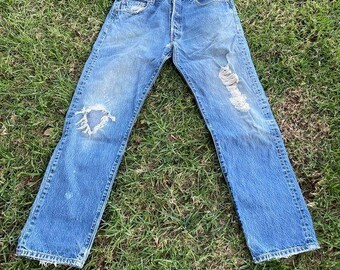 Vintage Distressed Levis 505 36x34 Thrashed Trashed Grunge
