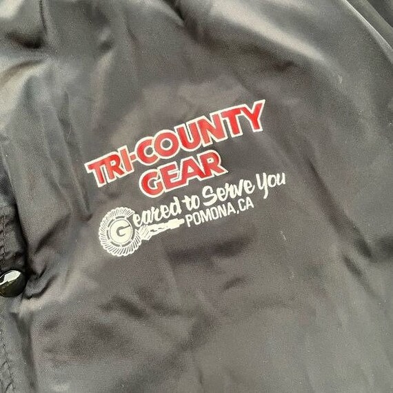 Vintage 90’s Satin Puffer Jacket Pomona California Tri County Gear Jeep 2XL View 4