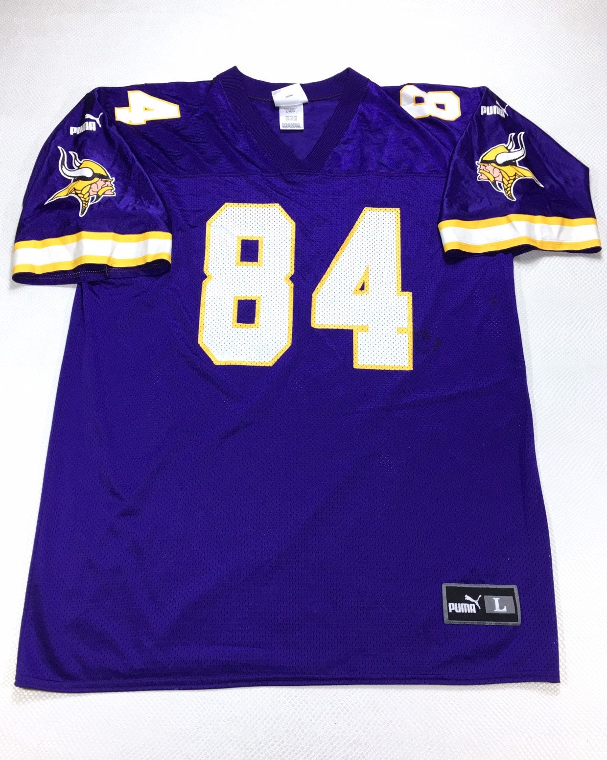 90s Vintage NFL Minnesota Vikings Randy Moss #24 Puma Purple Gold ...