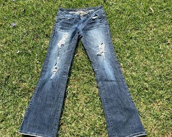 Y2K Low Rise Jeans Flair Jeans Bootcut Jeans Distressed Jeans Size 9