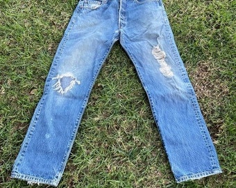 Vintage Distressed Levis 505 36x34 Thrashed Trashed Grunge