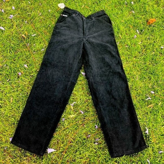 Deadstock Vintage Black Corduroy Revolt Jeans With Carpenter and 
