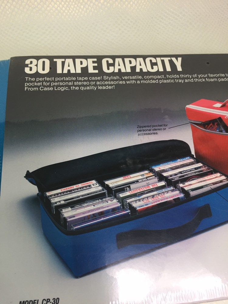 NOS Vintage case logic 30 Cassette Tape Storage Box, Cassette Tape