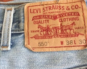 Y2K Vintage Levi's Jeans 550 Baggy Jeans Baggy Pant Relaxed Fit Jeans Size 38x30