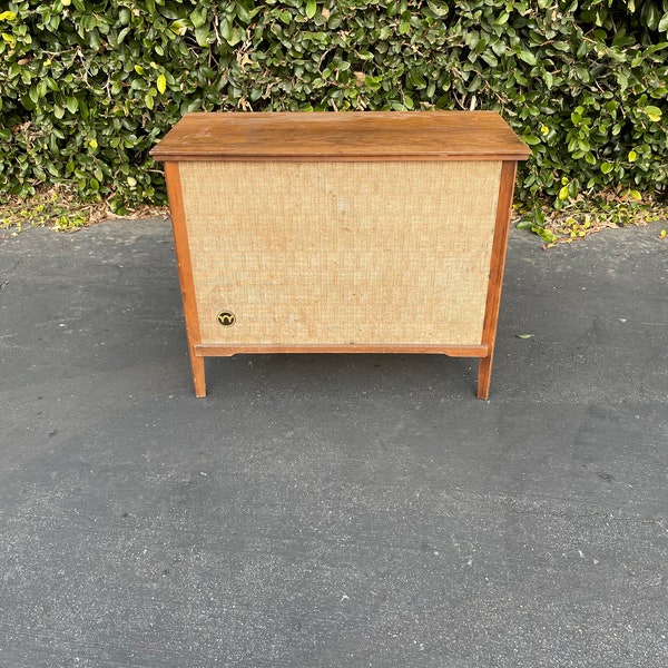 Mid Century Danish Modern Webcore Record Player, MCM Low Profile Stereo Credenza, Mid Century Dark Walnut Stereo, Vintage Record Player