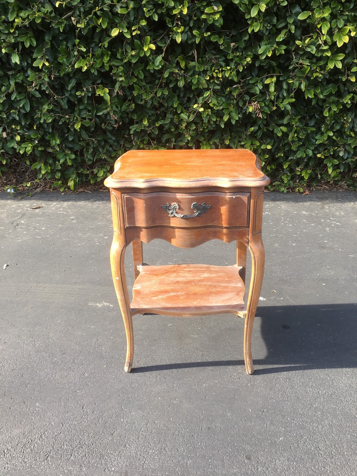 Vintage French Provincial Project Nightstand, Shabby Chic Bed Side