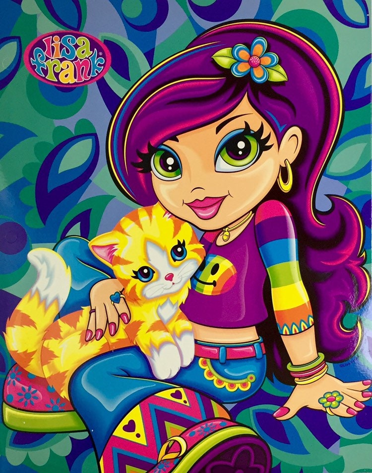 NEW Early 2000s Vintage Lisa Frank Rainbow Groovy Candy Girl with