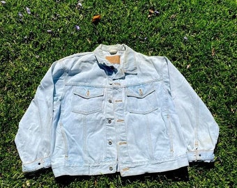 Vintage 90s Y2K Denim Jacket XL Saugatuck Grunge Oversized