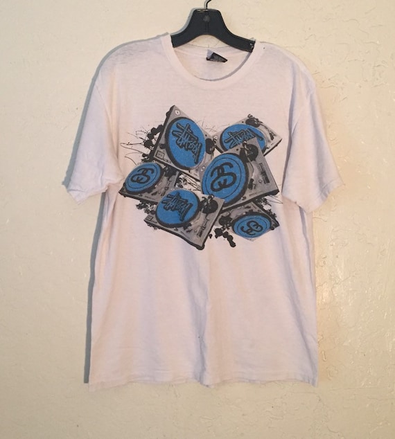 Rare 90s Vintage STUSSY Graphic Tee Shirt, Turntab