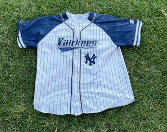 Vintage 90s Starter New York Yankees Striped Baseball Jersey XXL