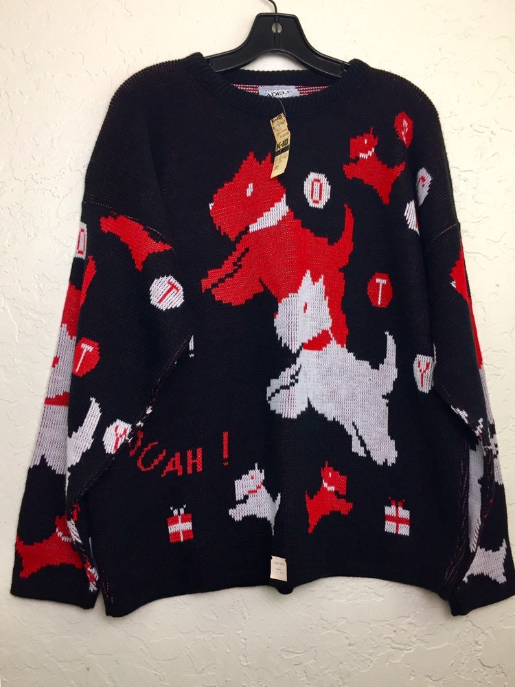 NWT 90s Vintage Scottie Dog Pull Over Sweater by Adele, 80s NWT Grandma ...