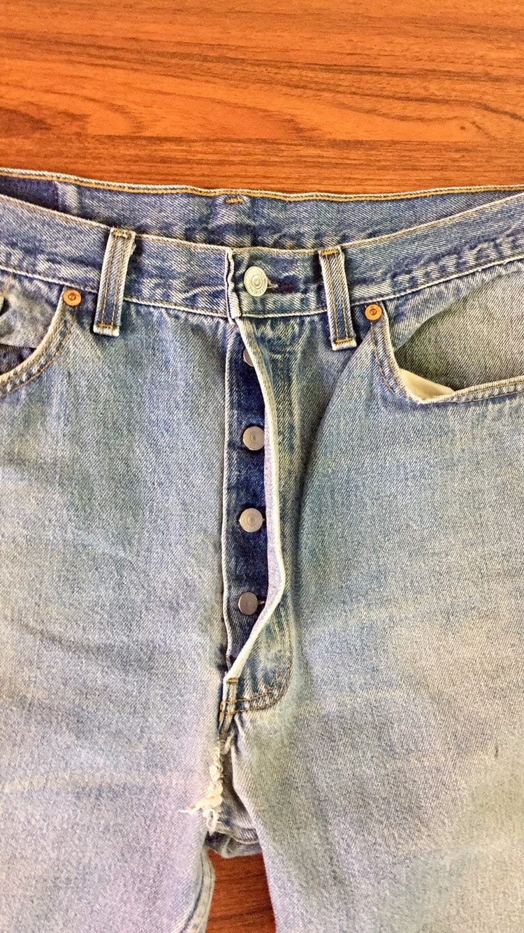 90s Vintage Levis 501 Jeans 38, Light Wash Levis, High Waisted Levis, Button Fly 501, Straight