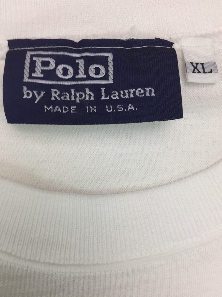 90s Vintage POLO by Ralph Lauren Big Logo White Stitched on Tee Shirt ...