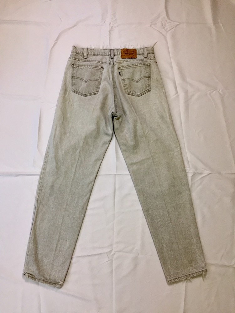 RARE 90s Vintage Black Tab Levis Jeans Grey Wash Mid Rise Regular Fit Slight Taper 32 x 32