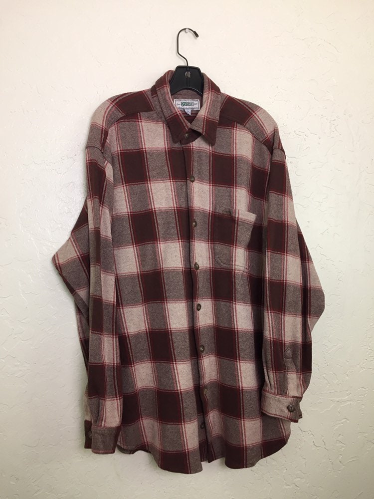 90s Vintage Guess Burgundy Plaid Flannel Button Up, Vintage Guess ...