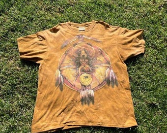 Vintage 1999 The Mountain Grizzly Indian Chief Totem Dream Weaver Marbled XL