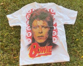 Y2k Vintage AOP Single Sided David Bowie Ziggy Stardust Adult Large