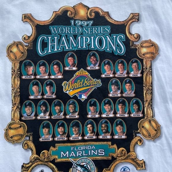 90s Vintage Starter 1997 Florida Marlins World Series Champions Shirt XL