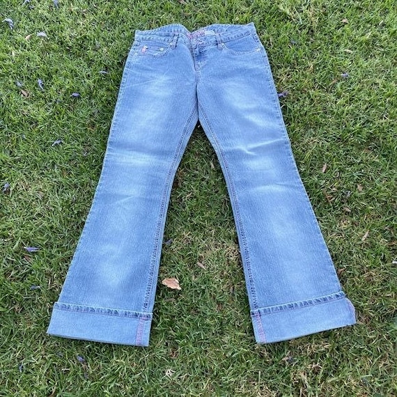90s Y2k Vintage Low Rise Boot Cut Flair Leg Bell Bottom Denim Jeans MUDD Size 13 Etsy