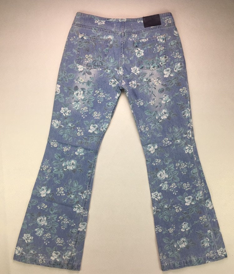 NWOT 90s Vintage Joe Boxer Light Stonewash Denim Blue Rose Pattern Low ...