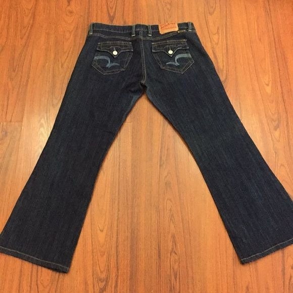 Y2K Vintage Lucky Brand Dark Wash Denim Low Rise Boot Cut Flare Leg Jeans  10/30