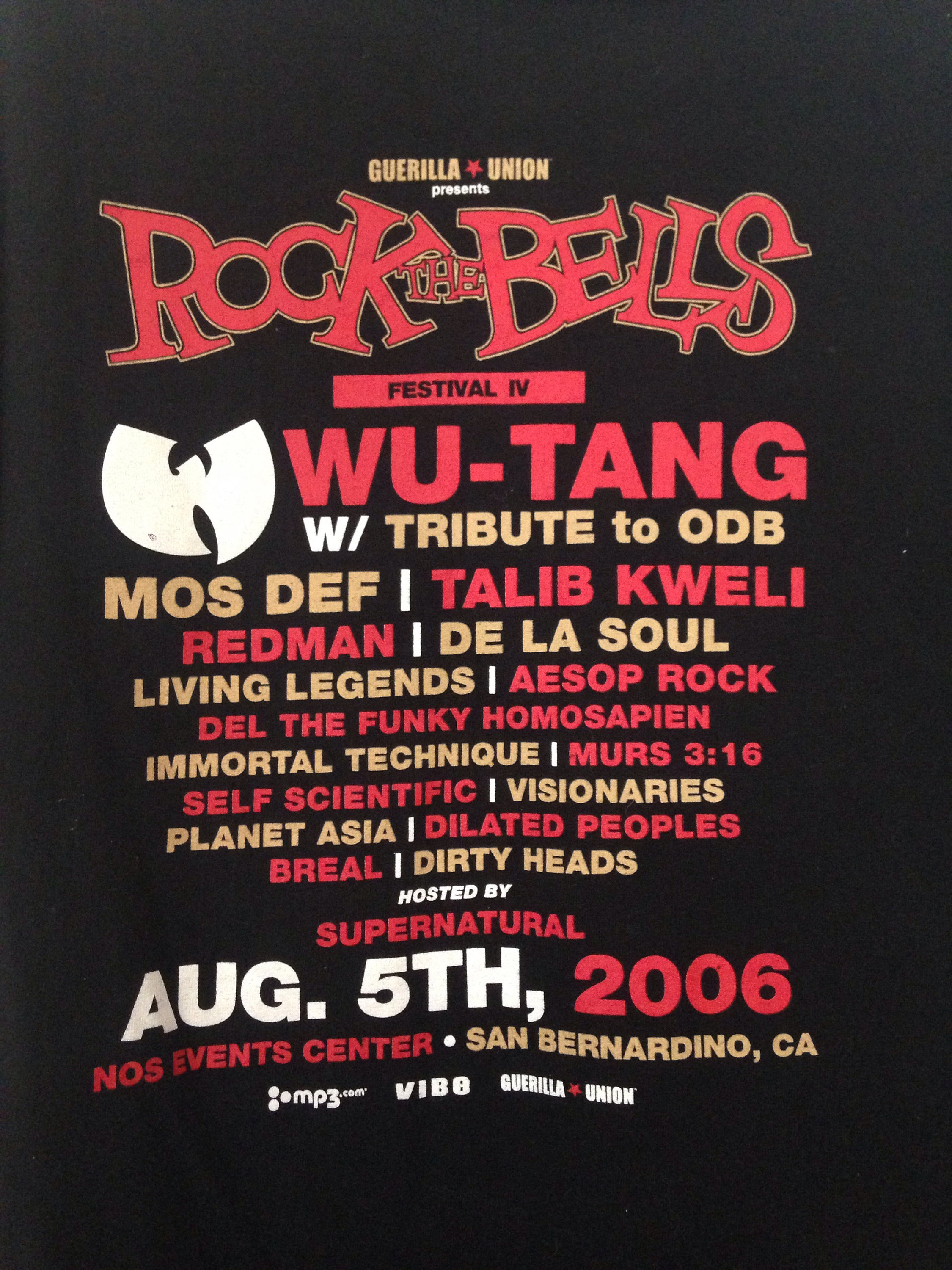Vintage 90s Hip Hop Rock the bells 2006 Band Shirt, Vintage 90s Band