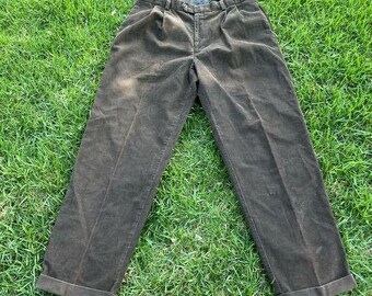 90s Vintage High Rise Wide Leg Pleated Front Hem Corduroy Dockers Recode 36x32