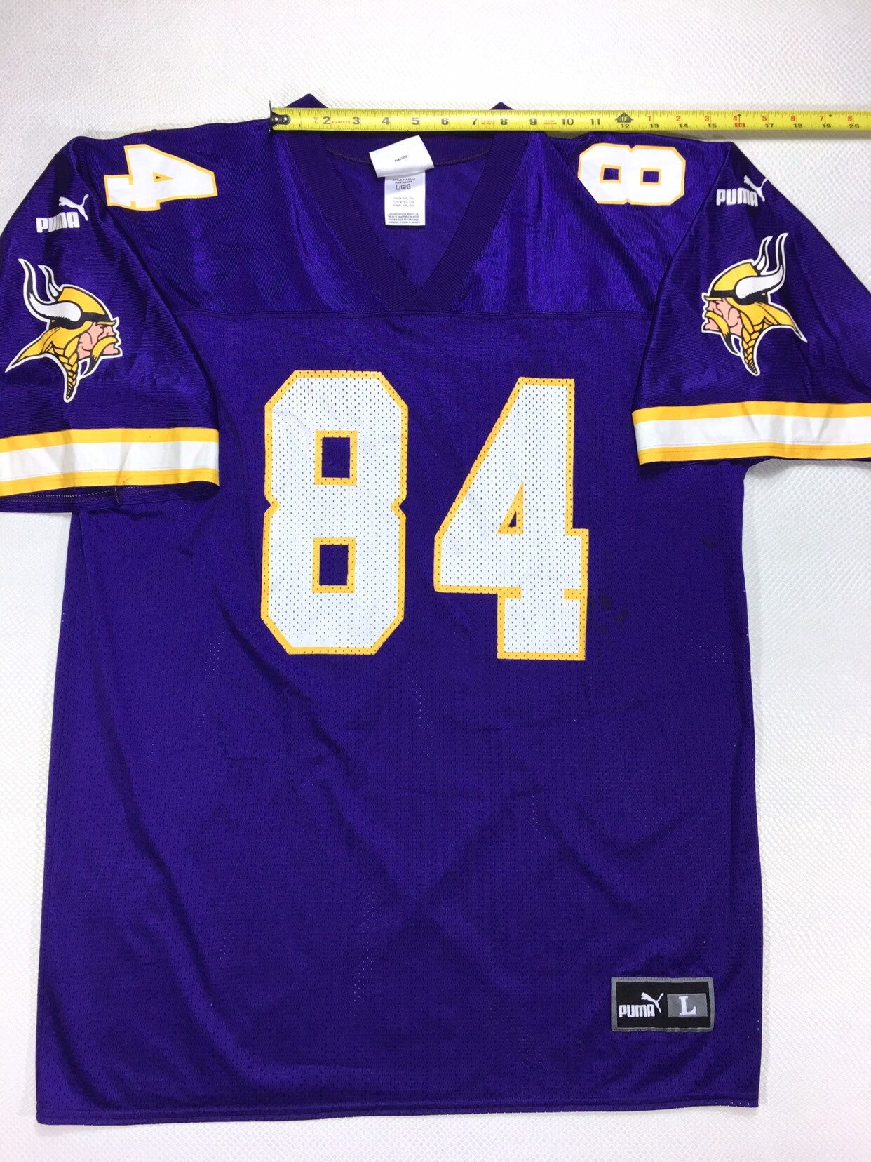 90s Vintage NFL Minnesota Vikings Randy Moss #24 Puma Purple Gold ...