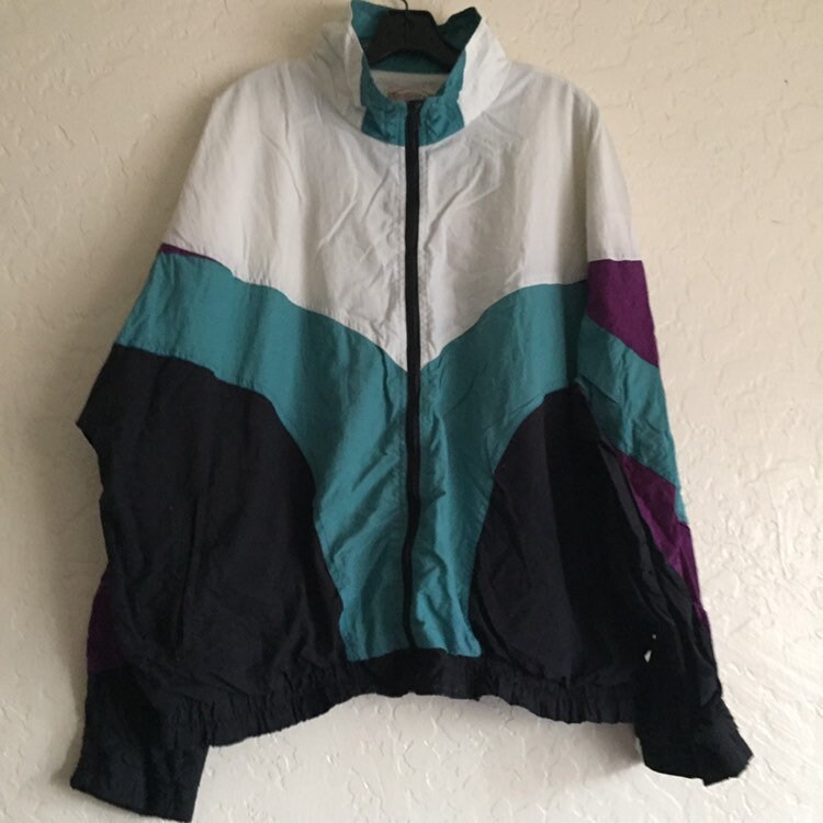 90s purple clearance and teal windbreaker