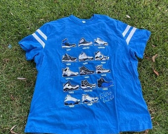 New Retro Kicks Men's Air Jordans 1-14 T-Shirt Blue Adult Three Extra Large 3XLT