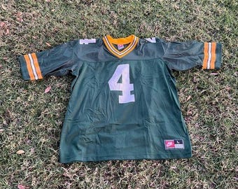 Vintage 90s Brett Farve Green Bay Packers Nike Jersey Red Tag Team Nike 44 Large