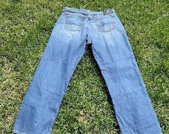Y2K Vintage Lucky Brand Dungarees Regular Cut Wide Leg Jeans Size 40