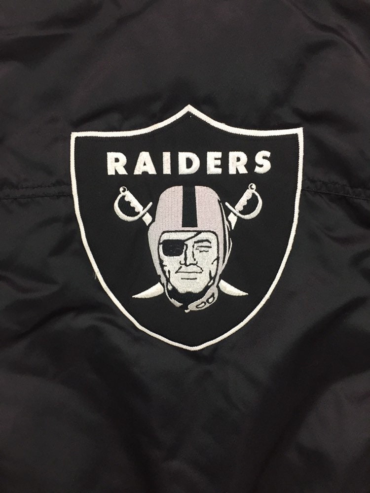 90s Vintage Los Angeles Raiders Reversable Puffer Jacket Small, Vintage ...