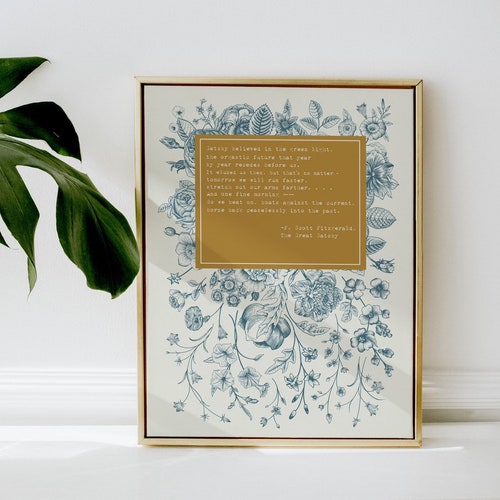 Great Gatsby Quote Art Print Wall Art Great Gatsby Poster F Etsy