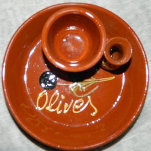 OLIVE dish. Vintage ceramic french Vintage 1970s kitchen image 3