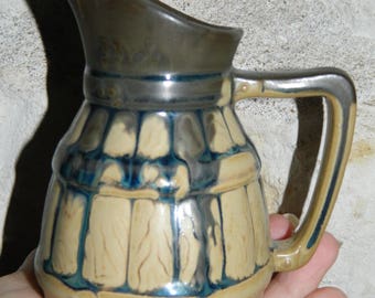 old ceramic N2 pitcher. vintage French little pitcher.
