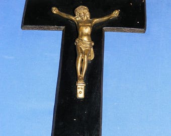 antiguo crucifijo relicario católico Relicario de cruz antigua FRANCIA 1930..rare