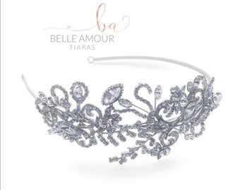 bridal side tiara etsy