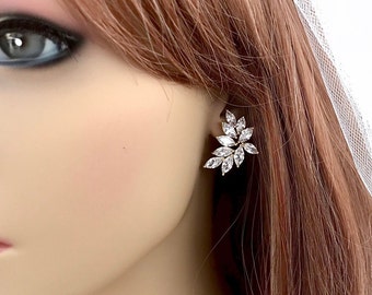 Crystal earrings, Gold earrings, Bridal jewelry, Bridesmaid earrings, Bridesmaids gift, Stud earrings, Crystal jewelry