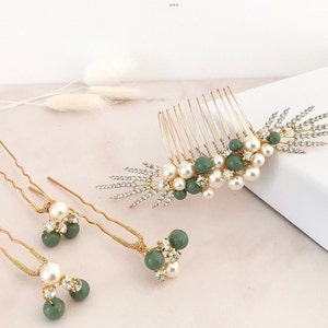 Sage green wedding comb, perfect for any special occasion ,Bridesmaids comb, Bridal hair accessories, Bridal hair piece, Hair comb set