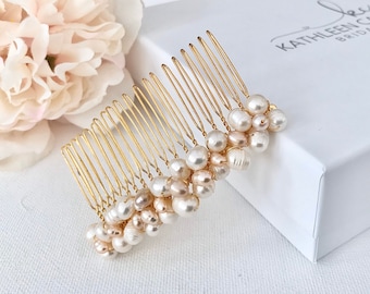 Pearl hair comb, Freshwater pearls, Wedding hair piece, Hair accessories for the Bride, Hair jewelry, Gold bridal comb