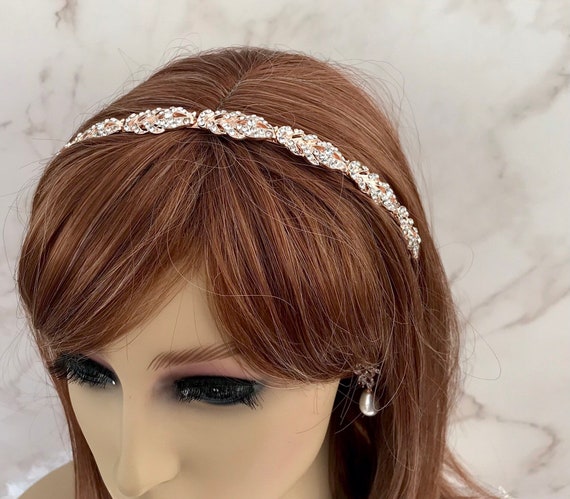 Rose Gold Head Band Bridal Hair Rose Gold Hair Online in - Etsy