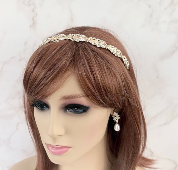 Bridal Hair Piece Gold Headband for Wedding Bridal Hair Etsy UK