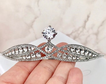 Bridal tiara, Cubic zirconia, Bridal tiara for wedding, Bridal crown, Bridal hair accessories Brides hair piece Wedding head piece