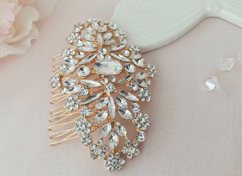 Rose gold hair comb Crystal bridal comb Gold headpiece Rose gold headpiece Bridal hair accessories Burgundy pearl comb Wedding accessories