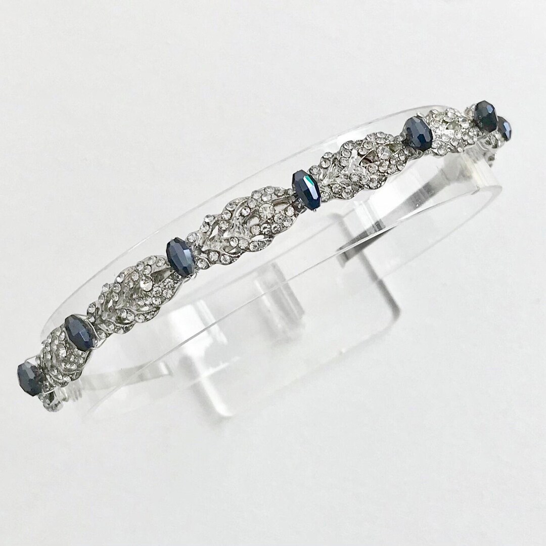 Bridal Hair Piece, Navy Blue Crystal Headband for Bridesmaid  display picture 1