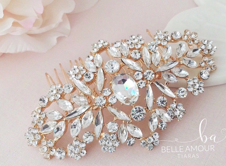 Rose gold hair comb Crystal bridal comb Gold headpiece Rose gold headpiece Bridal hair accessories Burgundy pearl comb Wedding accessories