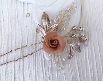 Vintage hair pin, bridal hair pins, bridal pins, wedding hair accessories , gold roses, vintage style accessories , brides hairpins,