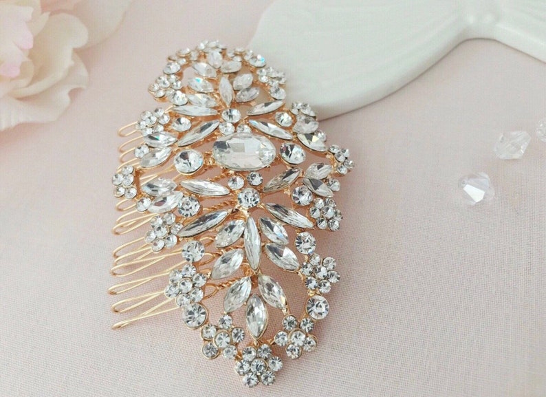 Rose gold hair comb Crystal bridal comb Gold headpiece Rose gold headpiece Bridal hair accessories Burgundy pearl comb Wedding accessories